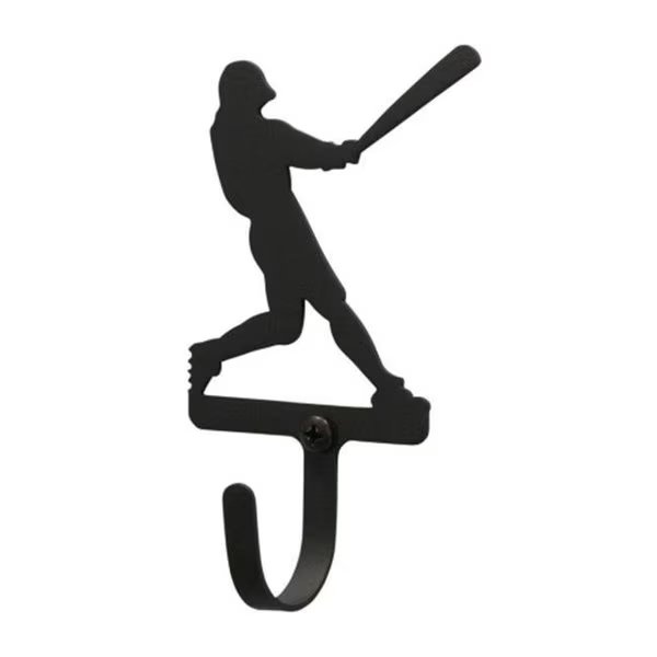Village Wrought Iron WH-182-S Baseball Player Wall Hook Small - Black, Village Wrought Iron, Mfr#: WH-182-S