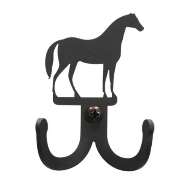 Village Wrought Iron WH-D-68 Horse Double Wall Hook, Village Wrought Iron, Mfr#: WH-D-68