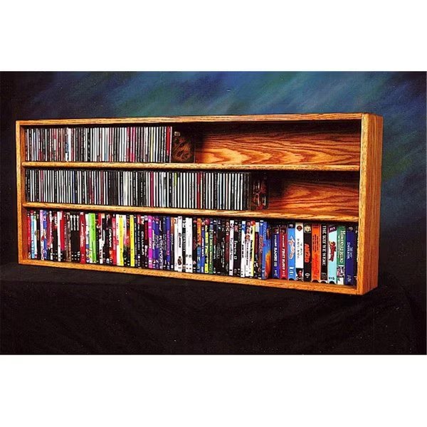 Solid Oak Wall or Shelf Mount for CD and DVD-VHS tape-Book Cabinet, Highboy, Mfr#: HI142438