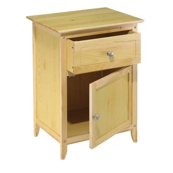 Winsome 81115 Night Stand with Cabinet and Drawer - Natural, Winsome, Mfr#: 81115