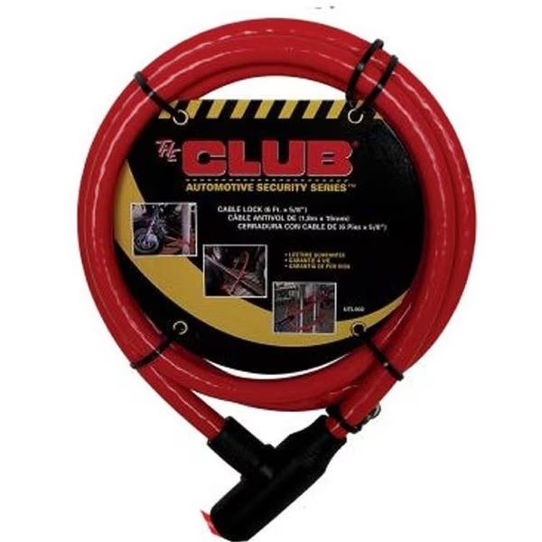 Winner International UTL902 6 Foot Keyed Cable Lock - Red, Winner Intl, Mfr#: UTL902
