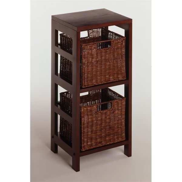 Winsome 92314 Espresso Beechwood SHELF2-SECT NARROW, Winsome, Mfr#: 92314
