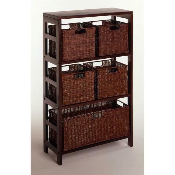 Espresso Beechwood SHELF 3-SECT WIDE, Winsome, Mfr#: 92425