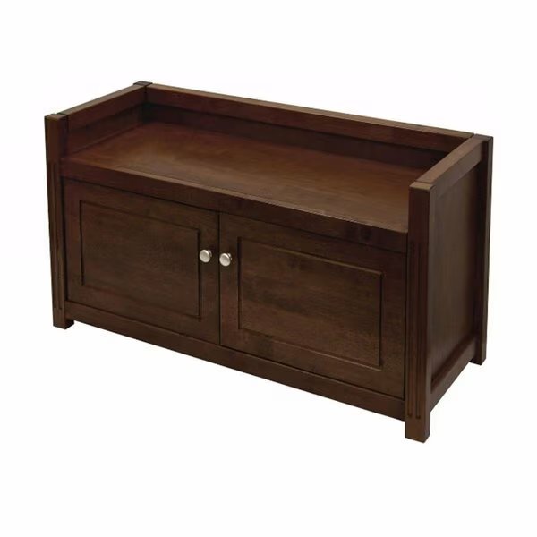 Antique Walnut Beechwood BENCH WITH STORAGE, Doba-Bnt, Mfr#: SA143677