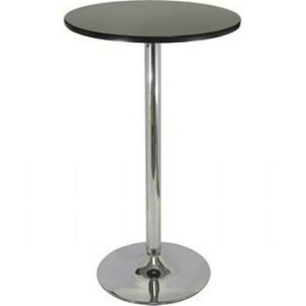 Pub Table - Black with Chrome MDF Top Iron Base Black Top Metal Leg, Winsome, Mfr#: 93624