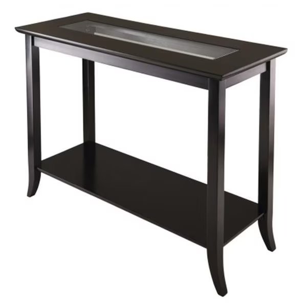 Winsome Trading 92450 Genoa Rectangular Console Table with Glass and shelf, Winsome Trading, Mfr#: 92450