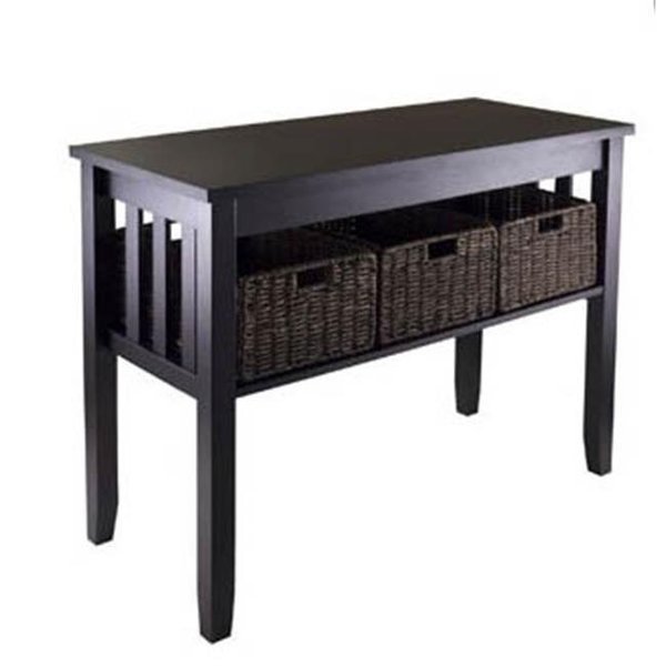Winsome Trading 92452 Morris Console Hall Table with 3 Foldable Baskets, Winsome Trading, Mfr#: 92452