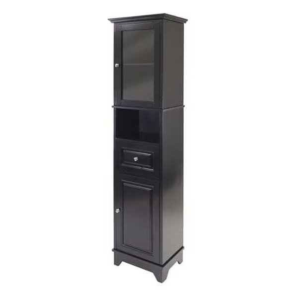 Winsome Trading 20871 Alps Tall Cabinet with Glass Door and Drawer, Winsome Trading, Mfr#: 20871