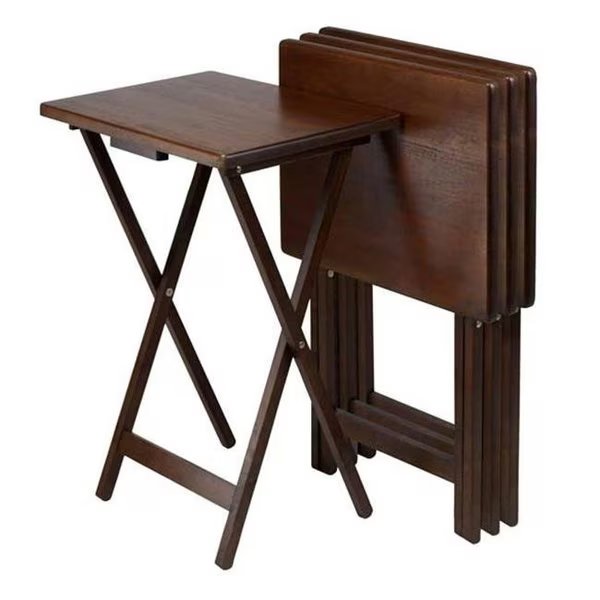 Winsome Trading 94419 Set of 4 Single TV tables  Rect  Walnut - 94120, Winsome Trading, Mfr#: 94419