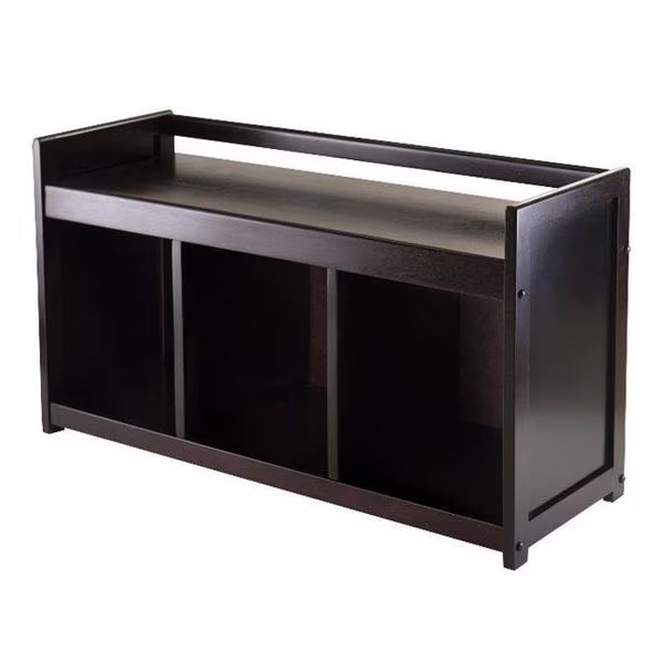 Winsome Trading 92439 Addison Storage Bench with 3-section - Dark Espresso, Winsome Trading, Mfr#: 92439