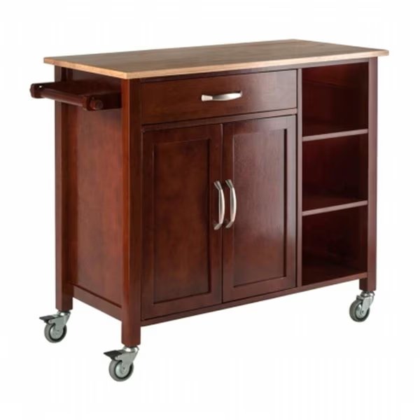 Winsome Trading 94843 Mabel Kitchen Cart; Walnut, Winsome Trading, Mfr#: 94843