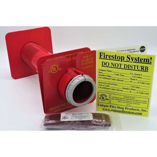 Retrofit Through pentration Split Sleeve Firestop Kit 2 Inch Diameter, Unique Fire Stop Products, Mfr#: SSS-2