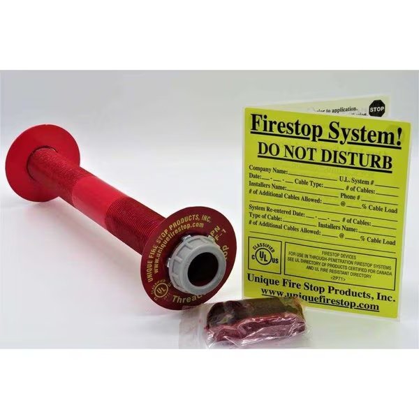Through Pentration Threaded Firestop Sleeve Kit 1 inch diameter, Unique Fire Stop Products, Mfr#: TF-1