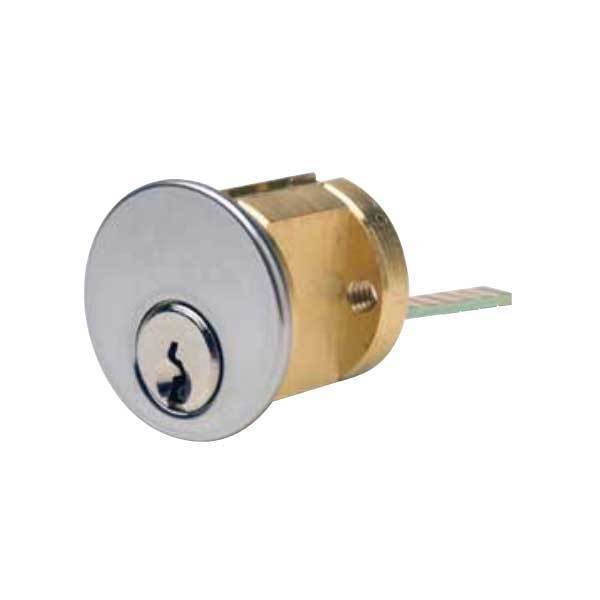 Ilco: Rim cylinder , 5 Pin, Schlage C Long standard Cam, Satin Chrome , Keyed  different, Ilco, Mfr#: ILCO-7075SC10-26D-KD
