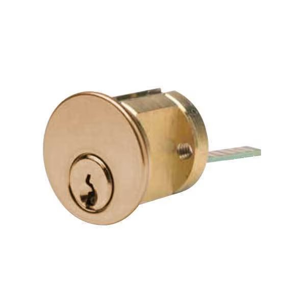 Ilco: Rim cylinder , 5 Pin, Arrow, Long standard Cam, Bright Brass , Keyed  different, Ilco, Mfr#: ILCO-7075AA10-03-KD