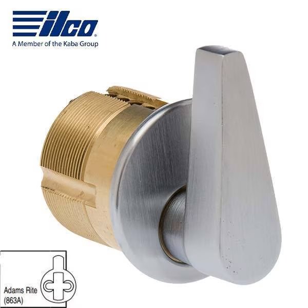 1IN ADA TKNB W/863A US26D ADA TURNKNOB MORTISE CYLINDER 1 INCH W/#2 863A ADAMS RITE CAM SATIN, Ilco, Mfr#: ILCO-ADA-7161TK2-26D