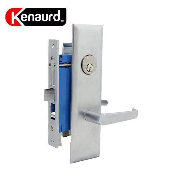 Kenaurd: Mortise Lockset Silver (w/ Lever) - SC1 - 2-3/4" Backset - BIGGER-RH, Kenaurd, Mfr#: KMLWL234-SS-SC1-RH