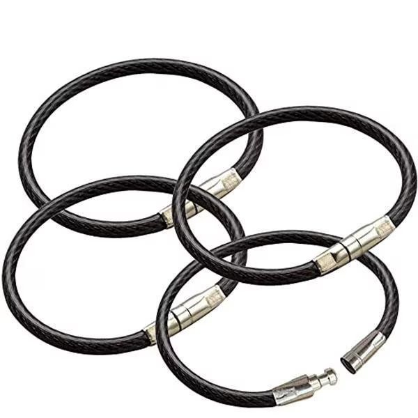 LuckyLine: 4-1/4 LOCKING CABLE RNG BLACK, Lucky Line, Mfr#: LKL-80820