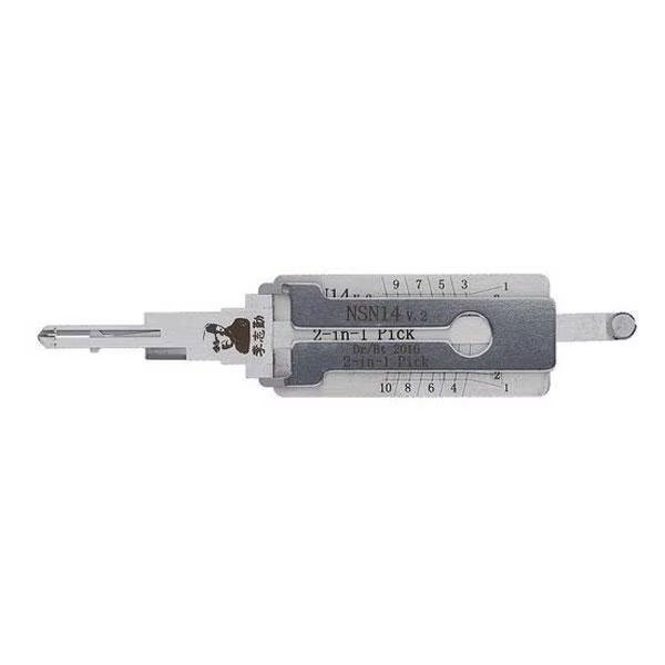 ORIGINAL LISHI:Nissan / Infinity / NSN14 / 2-in-1 / 10-Cut / Pick & Decoder / DOOR & TRUNK AG, Original Lishi, Mfr#: OLS-NSN14-AG