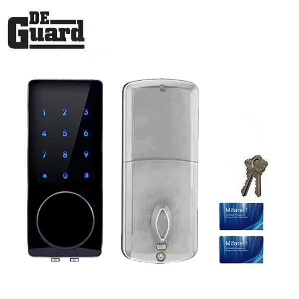 Electronic Deadbolt (Satin Silver) w/RFID Cards, Deguard, Mfr#: DBCAB01-SS