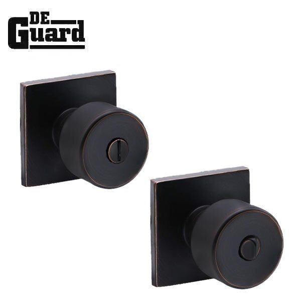 Contemporary Privacy Knob - Grade 3 - Square Rose - ORB, Deguard, Mfr#: DCDK01-PR-ORB