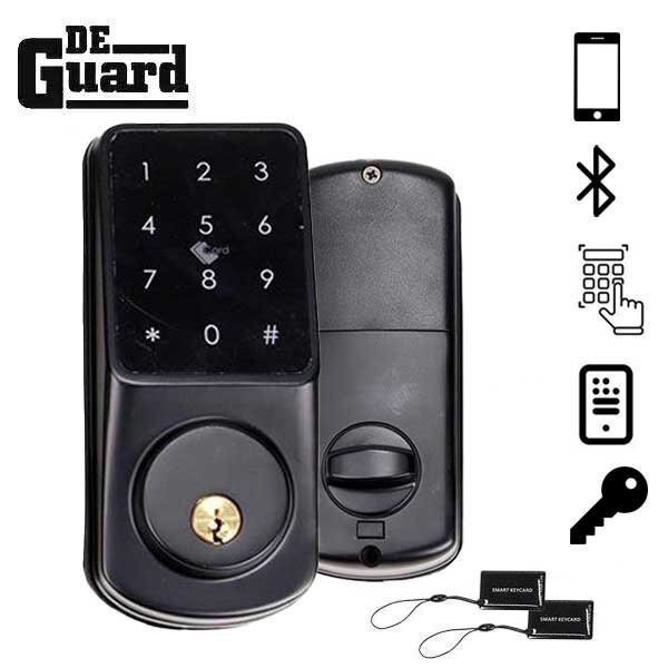 Premium Electronic Keypad deadbolt (black) w/Phone App and Cards, Deguard, Mfr#: DEKPD-APP
