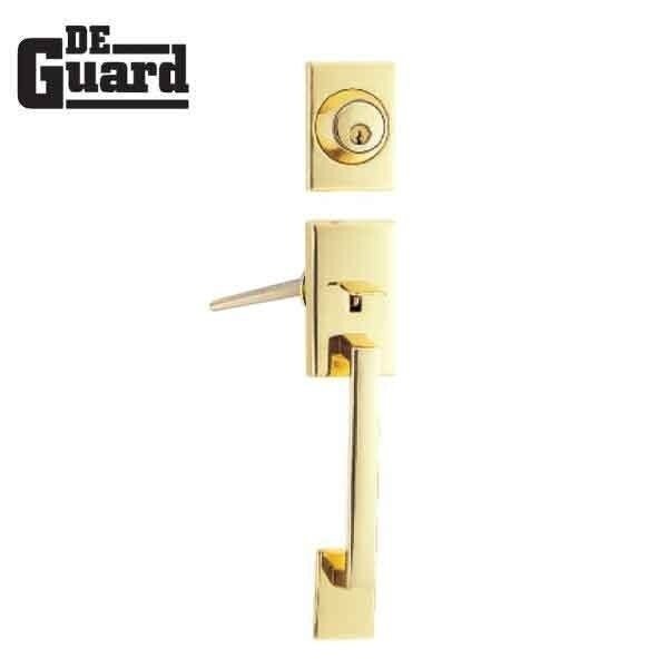 :Square Contemporary Design Handleset w/ Lever - PB-KW1, Deguard, Mfr#: DHSWL-PB-KW1