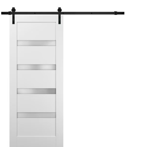 Barn Interior Door, 32" x 84", White, Sartodoors, Mfr#: QUADRO4113BD-B-WS-3284