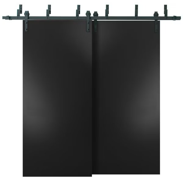 Barn Interior Door, Black, Sartodoors, Mfr#: PLANUM10BBB-BLK-7296