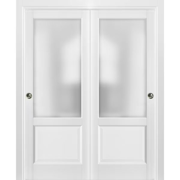 Closet Bypass Interior Door, 36" x 84", White, Sartodoors, Mfr#: LUCIA22DBD-BEM-3684