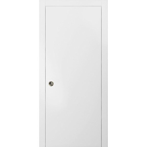 Modern Pocket 24x96" Planum 0010 White Silk Pocket Frame Trims Pulls Track  SetSlide |, Sartodoors, Mfr#: PLANUM10PD-WSNP-2496