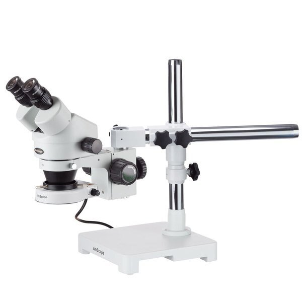 3.5X-45X Stereo Zoom Microscope on Boom Stand With 80 LED Light, Amscope, Mfr#: SM-3BX-80S