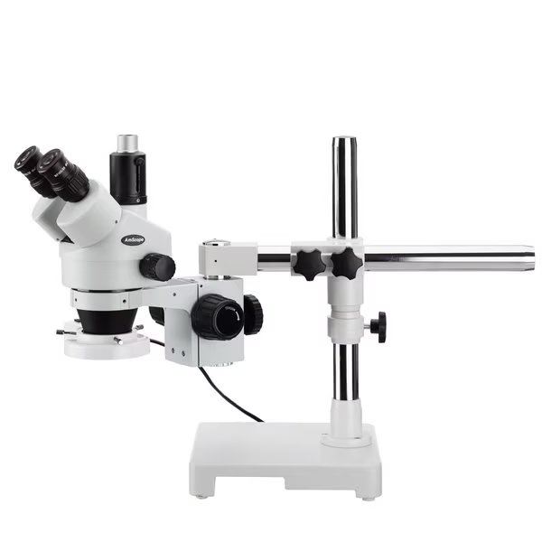 7X-45X Trinocular Single-Arm Boom Stereo Microscope, Fluorescent Light, 5MP USB 3 C-mount Camera, Amscope, Mfr#: SM-3T-FRL-5M3