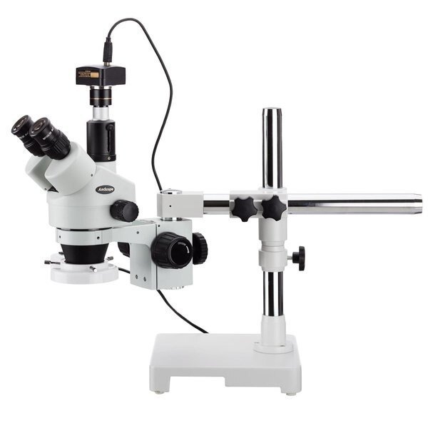 3.5X-45X Trinocular Stereo Zoom Microscope With Fluorescent Ring Light & 5MP USB3 Camera, Amscope, Mfr#: SM-3Tx-FRL-5M3