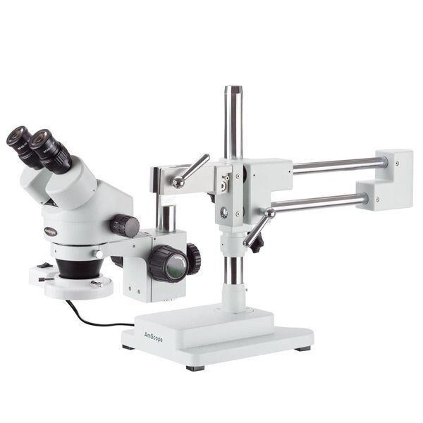 3.5X-45X Binocular Boom-Arm Stereo Microscope, Fluorescent Ring Light, 10MP USB 3 C-mount Camera, Amscope, Mfr#: SM-4BX-FRL-10M3