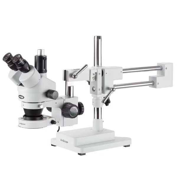 3.5X-45X Trinocular Boom-Arm Stereo Microscope, 80-LED Ring Light, 10MP USB 3 C-mount Camera, Amscope, Mfr#: SM-4TX-80S-10M3