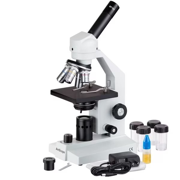 40x-2500x Cordless LED Compound Microscope, Amscope, Mfr#: M500C-LED