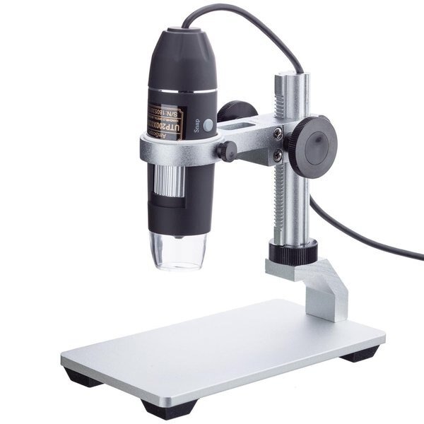 10X-200X 2MP Handheld USB Digital Microscope With LED Illumination & Metal Stand, Amscope, Mfr#: UTP200X020MP