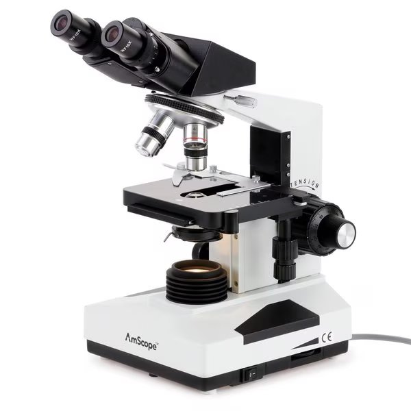 40X to 2000X Binocular LED Compound Microscope, 5MP Digital Eyepiece, Amscope, Mfr#: B490B-LED-E5