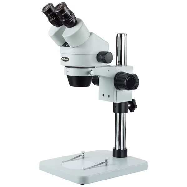 7X-45X Zoom Binocular Stereo Microscope With Table Pillar Stand, Amscope, Mfr#: SM-1BS-V203