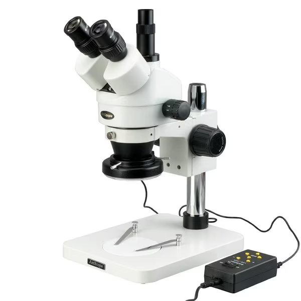 7X-45X Trinocular Inspection Zoom Stereo Microscope With 144 LED 4-Zone Light, 10MP USB Camera, Amscope, Mfr#: SM-1TS-144A-10M