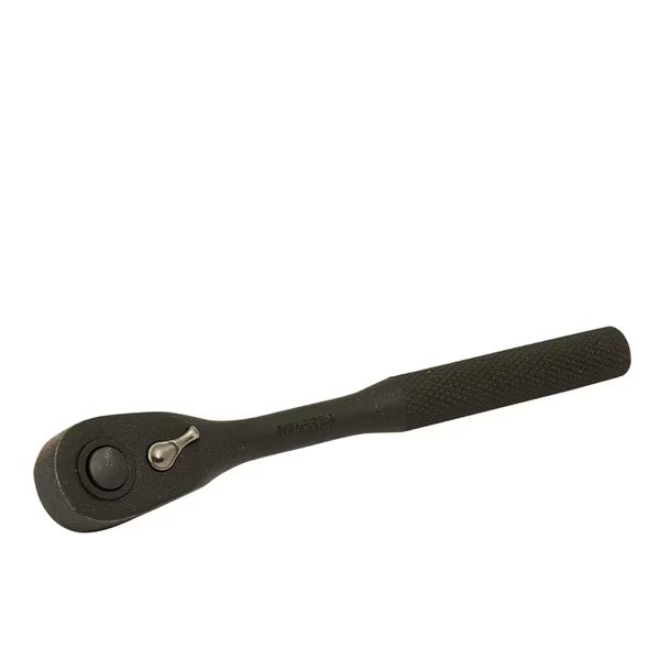 3/8" Drive 48 Geared Teeth Pear Head Style Hand Ratchet, 7" L, Black Finish, Urrea, Mfr#: 5249B