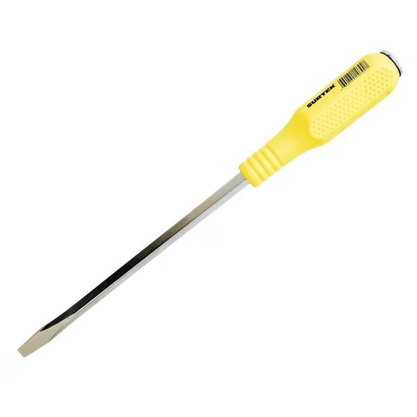 Yellow Hitting Screwdriver Square Shank Flat Tip 5/16X8 in., Surtek, Mfr#: D405G