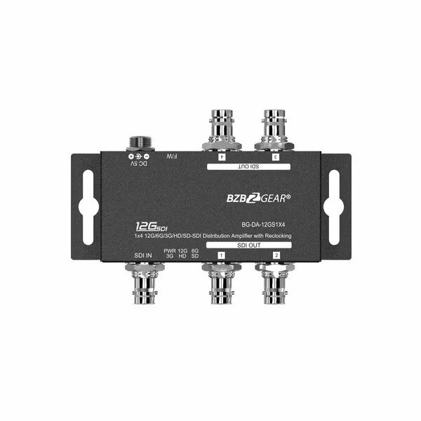 4K UHD 12G-SDI 1x4 Splitter/Distribution Amplifier, Bzbgear, Mfr#: BG-DA-12GS1X4