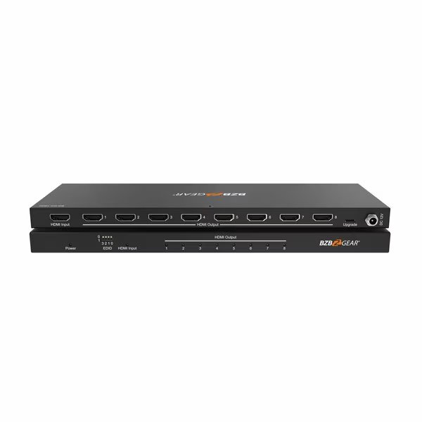 1x8 4K UHD Ultra Slim HDMI Splitter with EDID Management, Bzbgear, Mfr#: BG-DA-18G2