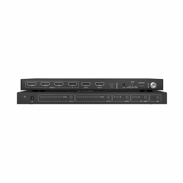 4x2 4K UHD HDMI Matrix Switcher with Audio/Downscaling Support, Bzbgear, Mfr#: BG-UHD-42M