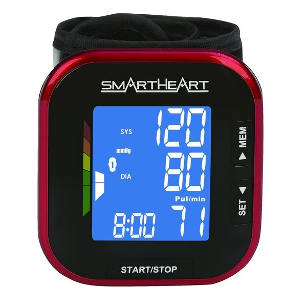 Automatic Wrist Digital Blood Pressure Monitor (2-Person memory, 60 ea.), Smartheart, Mfr#: 01-508