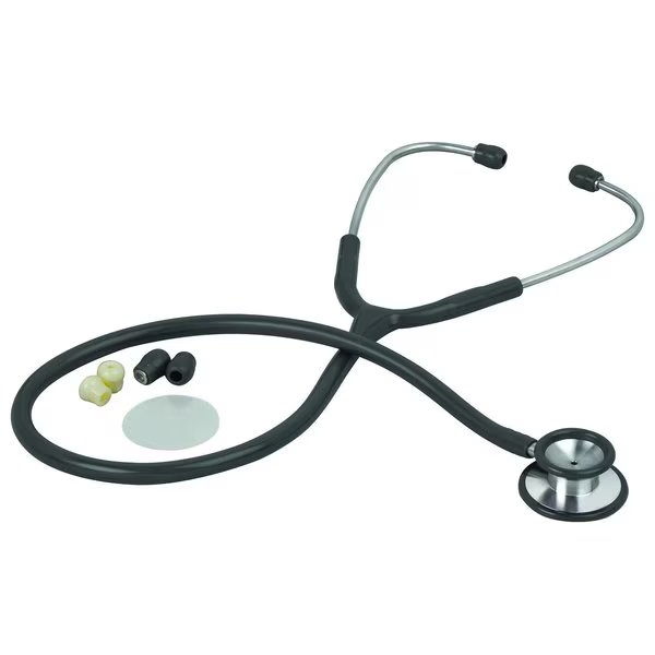 Pinnacle Stainless Steel Adult Stethoscope, Black, Veridian Healthcare, Mfr#: 05-10501