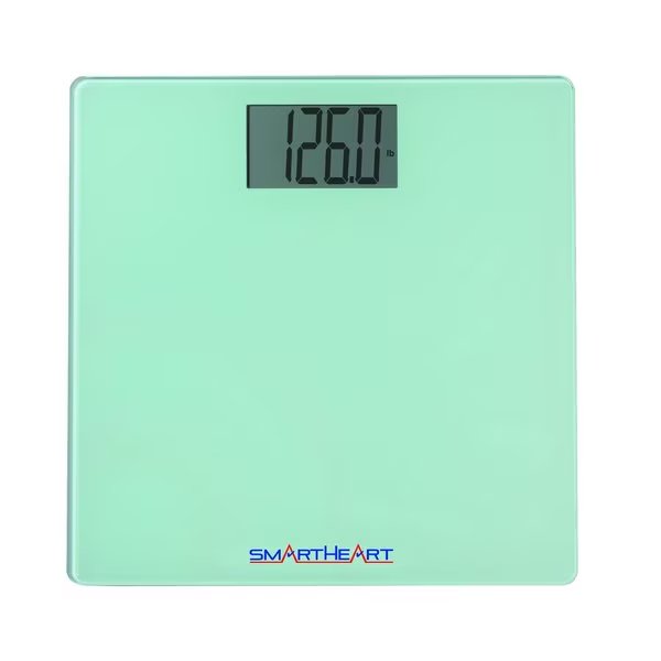 SmartHeart Digital Weight Scale | 438 lbs / 199 kg Capacity | Tempered Glass Auto-On, Smartheart, Mfr#: 19-101