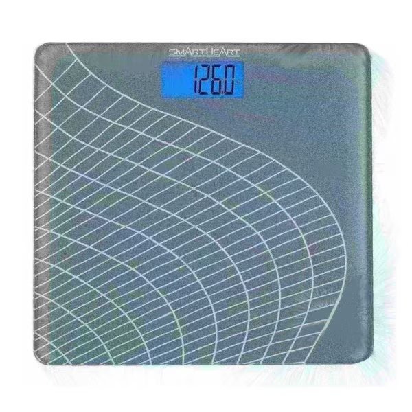SmartHeart Talking Digital Scale | Audible results in English (lbs/kg) or Spanish (kg | 438 lbs / 199 kg Capacity | Tempered Glass Auto-On | Backlit display, Smartheart, Mfr#: 19-103